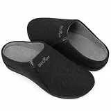 ERGOfoot Unisex Filz Orthopädische Hausschuhe, Arch Support,Schwarz EU41