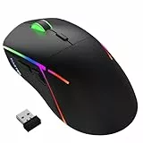 Gvyugke Gaming Maus Kabellos, Wireless Gaming Mouse 16,000 DPI, Bluetooth Gaming Maus Wiederaufladbar Gaming-mäuse für PC, Laptop, Mac Gamer - Schwarz