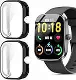 Blueshaweu Schutzhülle Für T70 Smartwatch 1.91', Flexibles TPU Vollschutz mit schutzfolie Kratzfest Hülle Kompatibel mit Kuizil T70/Soudorv T70/Csasan T70/WeurGhy T70 Smartwatch (schwarz+schwarz)