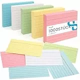 Koogel Karteikarten A8 1000er Set, Lernkarten in 5 Farben für Studium, Vokabeln, Abitur, TestDaF, Medizinstudium, 7.3 x 5.1 cm