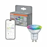 Osram SMART+ RGB PAR15 Reflektor Lampe mit Matter over Wifi, Vorteilspack mit 2 Stück, GU10, 5W, 16 Mio RGB-Farben, warmweiß-tageslichtweiß (2700-6500K), funktioniert mit Alexa, Google und Apple, 2er