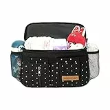 Kinderwagentasche Organizer Kinderwagen Buggy Tasche Baby Universale Multifunktionale Aufbewahrungstasche (größere Schwarze Sterne)