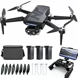 3‑Achsen‑Gimbal GPS Drohne mit Kamera 4K, 90 Min Flugzeit (3 Akkus), 1000 m Steuerungsreichweite, Auto Return, Auto Follow, bürstenloser Motor, 5G FPV Quadcopter für Einsteiger (unter 249g)