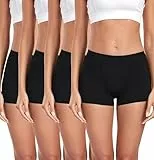 Ocexteur Boxershorts Damen 4er Pack Unterhosen Damen Baumwolle Unterwäsche Frauen Atmungsaktiv Nahtlos für Alltag
