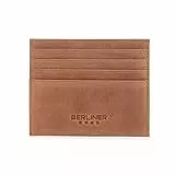 Berliner Bags Vintage Kartenetui aus Leder, Slim Kreditkartenetui mit RFID-Schutz und Geschenkbox, für Herren und Damen - Braun