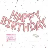 Rosa Happy Birthday Buchstaben Luftballons, 40,6 cm Folienbuchstaben Ballon Banner, Happy Birthday Zeichen Banner Wimpelkette, Wiederverwendbare Buchstabenballons für Mädchen Kinder Geburtstag Party
