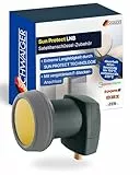 SCHWAIGER Single LNB digital Sun Protect I Low Noise Blockconverter für 1 Teilnehmer I extrem wetterfest & geeignet für Multifeedanlagen I SAT-Zubehör für störungsfreien Empfang I anthrazit