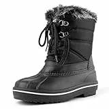 riemot Winterstiefel Damen Gefüttert Schneestiefel Wasserbeständigkeit Winterschuhe Warm Winter Stiefel
