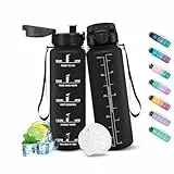 HoneyHolly Trinkflasche 500ML, Auslaufsicher mit Zeitmarkierung, Water Bottle, Trinkflaschen mit Filter, Wasserflasche Kohlensäure Geeignet, Wasserflasche für Kinder, Schule, Laufen