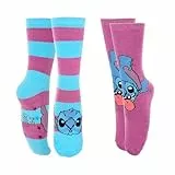 Disney Stitch Socken für Damen, Rutschfeste Socken, 2er-Set, Hausocken, Geschenk für Frauen und Teenager, Größe EU 39/41