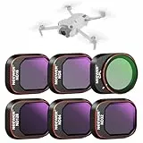 NEEWER ND&CPL Filter Set zum Aufstecken kompatibel mit DJI Mini 4 Pro, 6 Stück Polfilter und Graufilter ND8 ND16 ND32 ND64 ND128 mit ultradünnem Rahmen Drohne Objektiv Zubehör, beschichtetes HD Glas