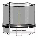 JUMMICO Trampolin Outdoor Ø 183/228/305/366/427 cm, GS-Zertifizierung Gartentrampolin für Kinder mit Leiter und Seitentasche