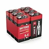 6 ANSMANN Alkaline longlife Rauchmelder 9V Block Batterien - Premium Qualität für höhere Leistung, 9V Batterie ideal für Feuermelder, Bewegungsmelder, Alarmanlagen & Kohlenmonoxid Warnmelder