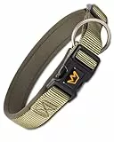 Rudelkönig Hundehalsband Bella - Verstellbares Halsband Hund aus Nylon - Hundehalsband mittelgroße Hunde in Khaki