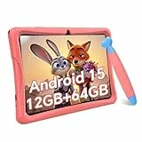 TABWEE Kinder Tablet 10 Zoll, Android 15 mit 12GB RAM + 64GB ROM + 2TB Erweiterbar, 5G WiFi, Widevine L1, 5000mAh, Quad Core, Elterliche Kontrolle, GMS Certified Kids Tablet mit Eva Case