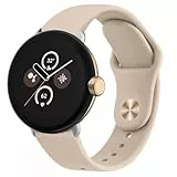 Oumida Armband für Google Pixel Watch 3/2 / 1 41mm für Damen Herren, Silikon Armbänder Classic Sport Ersatzarmband Uhrenarmband für Google Pixel Watch 1/2 / 3 (Milchtee Farbe)