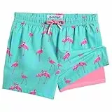 MaaMgic Badehose Badeshorts Schnelltrocknend Schwimmhose Kurze Swim Shorts für Boardshorts mit Kompression Taschen Verstellbare Tunnelzug