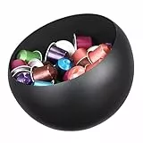 OGANAZI Edelstahl Kaffeekapseln Organizer Schwarz Kapselhalter Modern Dekoschale Kaffeepads Behälter Aufbewahrungsbox für Kaffeeküche Büro, Kaffeebar, Küche, Wohnzimmer Geschenke für Kaffeeliebhaber