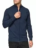 Indicode Herren Lau Strickjacke mit Stehkragen aus 80% Baumwolle | Cardigan für Männer Navy, M