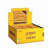 LEIBNIZ Cream Choco, Thekenaufsteller, 2 knusprige Butterkekse mit zarter Schokoladencreme, praktischer 2er Pack-Aufsteller (18 x 38 g)