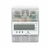 Madlife Garage Digitaler Stromzähler,Stromzähler 3-Phasen 4-Draht Geeicht Drehstromzähler 230 / 400V 5-100A,Drehstromzähler Hutschiene für DIN,für Leistungsmesssystemen Eingesetzt