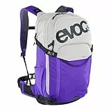 EVOC STAGE 18 technischer Rucksack für Radtouren & Trails, Backpack (Trekkingrucksack mit viel Stauraum, maximale Rückenbelüftung, Wanderrucksack mit verstellbaren Schultergurten), Sand - Violet