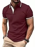 LLdress Herren Kurzarm Poloshirt Atmungsaktiv Schnelltrocknend Tshirt Freizeit Sport Sommer Poloshirts Männer Knopfleiste Polohemd