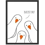 MoonWorks® Poster Bilder Badezimmer Sprcuh lustig Kackst du Katze Möwe Wand-Deko Bad WC lustige Sprüche Digitaldruck