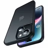 CASEKOO Matt Power für iPhone 15 Hülle [TOP Militärschutz] Stoßfeste Kratzfeste Schutzhülle (Anti-Fingerabdruck) Dünne Griffige Mattierte Handyhülle iPhone 15 Case Slim, Edel Schwarz