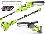 Supstable 2-in-1 Akku Hochentaster & 8 Zoll Mini Kettensäge, kompatibel mit Makita 18V Akku, Astsäge mit 8000 mAh Akku, Teleskopstange bis 4,8 m, 800W Bürstenloser Motor – Für Baum- und Gartenpflege