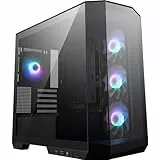 MSI MAG PANO M100R PZ mATX PC-Gehäuse - 3 x 120 mm Reverse-Blade ARGB-Lüfter und 1 x 120 mm ARGB-Lüfter mit Hub, GPU-Ständer, Staubfilter, 33 mm Kabelführungsraum, USB Typ-C (20Gbps)