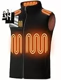 burngogo Beheizbare Weste Heizweste Herren Damen 3 Temperaturregler 6 Zonen Heizung Beheizte Weste (Ohne Powerbank) Beheizbare Jacke XL