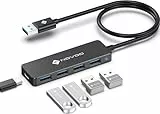 NOVOO USB-Hub, 5-in-1-USB-Hub USB-3.0, ultradünn und 5 Gbit/s schnelle Übertragung USB auf USB Adapter für MacBook Pro/Air, Mac Pro/Mini, Notebook PC, Discs