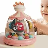 Presse Spielzeug für - Bright Starts Press and Glow Spinner Ursache Effekt Musikspielzeug für Babys, mehrfarbig, Regenbogen-Stapelturm, Lernring für alle Haustiere