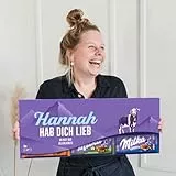 Riesen Milka Schokoladentafel personalisiert mit Botschaft - Geburtstagsgeschenk für Männer und Frauen, personalisierte Geschenke mit Milka Schokoladentafeln (6 Tafeln)