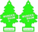 WUNDER-BAUM Auto-Lufterfrischer I Anhänger für langanhaltenden Duft im Auto oder zu Hause I Grüner Apfel, 1 Stück (Packung mit 2)