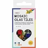 folia 5609 - Mosaic Glas Tiles BASIC, 300 Stück mit 10 x 10 mm, ca. 240 g Mosaiksteine in 7 leuchtenden Farben, zum Basteln, Verzieren und Dekorieren