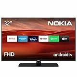 Nokia 32 Zoll (80cm) Full HD Fernseher Smart Android TV (LED, WLAN, HDR, Triple Tuner DVB-C/S2/T2, Google Play Store, Netflix, Apple TV, YouTube, Prime Video, Disney+, Spotify) - FNE32GV210-2022