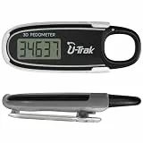 U-Trak 3D-Schrittzähler zum Gehen mit abnehmbarem Clip und Karabiner, einfacher Schrittzähler zum Gehen, präziser Clip-On-Schritt-Tracker für Männer, Frauen, Kinder (Schwarz)