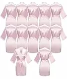 GOODSALEOK Kimono-Bademantel für Damen, 12-teilig, leicht, für Hochzeit, Geburtstag, Party, Rosa (ohne Schrift), Einheitsgröße