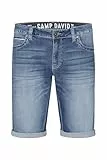Camp David Herren Jeans Shorts CO:NO Comfort Fit Deep Sea Destroy, 38