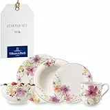 Villeroy und Boch - Mariefleur Basic Starter-Set, 10 tlg., Premium Porzellan, spülmaschinen-, mikrowellengeeignet, weiß/bunt