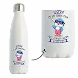 Thermosflasche Herren Joseph - Er hat einen Vogel - Auslaufsichere Trinkflasche Edelstahl, Geschenk für Männer, Papa oder Kollegen zum Geburtstag, Weihnachten oder Vatertag