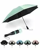 Chakipee Kompakter Reise Regenschirm Groß Sturmfest – Automatik Taschenschirm Tragbarer UV-Schirm für Damen und Herren, 210T Beschichtung 97 cm Spannweite 8 Rippen Taschenschirme Gelb