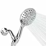 SparkPod Hochdruck-Handbrause mit 6 Sprüheinstellungen, 15,2 cm Weitwinkel-Handbrause, Set mit drehbarer Messing-Kugelhalterung und 177,8 cm langem Schlauch, luxuriöses Design (luxuriöses poliertes
