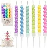 Geburtstagskerzen, 12 Stücke Bunte Geburtstagskerzen für Torte, Helical Kerzen Geburtstag, Kuchenkerzen Birthday Candles für Geburtstag, Party, Weihnachten