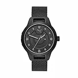 Puma Herrenuhr Reset, DreizeigerDatumswerk, 43 mm Gehäuse aus schwarzer Legierung mit Edelstahlarmband, P5007