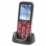Olympia 2220 Joy II Handy für Senioren ohne Vertrag Seniorenhandy Tastenhandy mit großen Tasten lauter Klingelton Kamera 2,4' Farbdisplay Mini SIM Tischladestation Rot