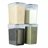 Generisch 4er Vorratsdosen 1.6L Lebensmittel Aufbewahrung mit Deckel Etiketten Vorratsbehälter Aufbewahrungsbehält BPA freie Küche Organizer für Nudeln Müslidosen Reis Mehl Hafer