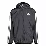 adidas Herren Essential Three Stripes Windbreaker Coat, Black/White, XXL